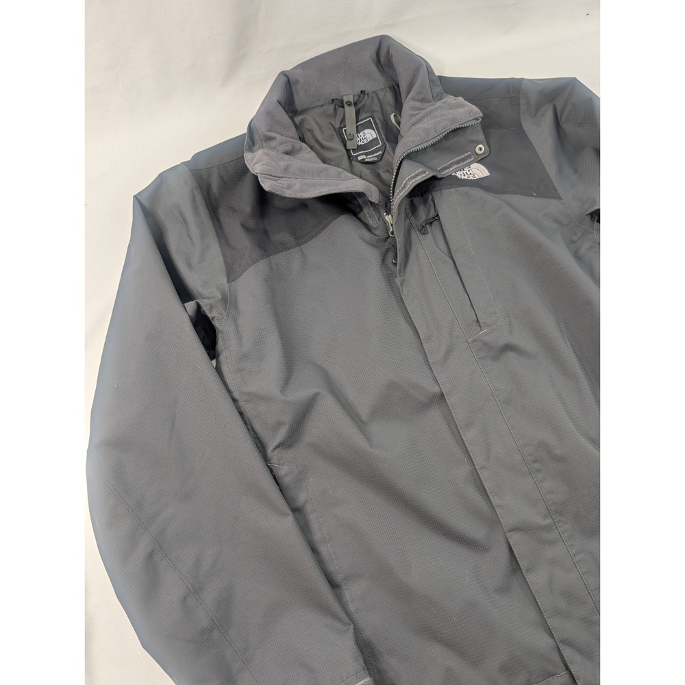 The North Face HyVent WATERPROOF Jacket Men's Size Medium Gray Black Zip Front